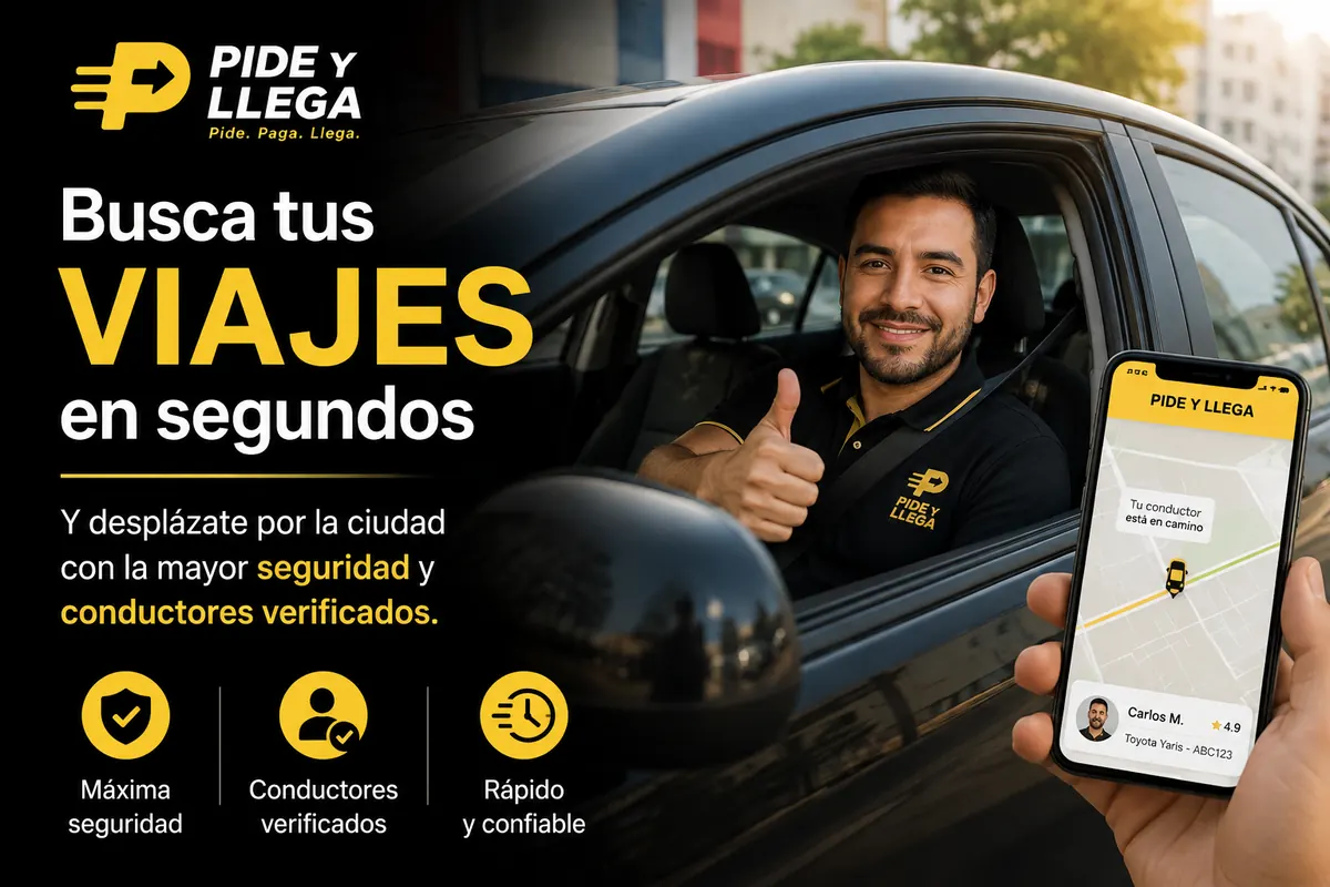 Viajes por la ciudad con conductores verificados de PIDE Y LLEGA